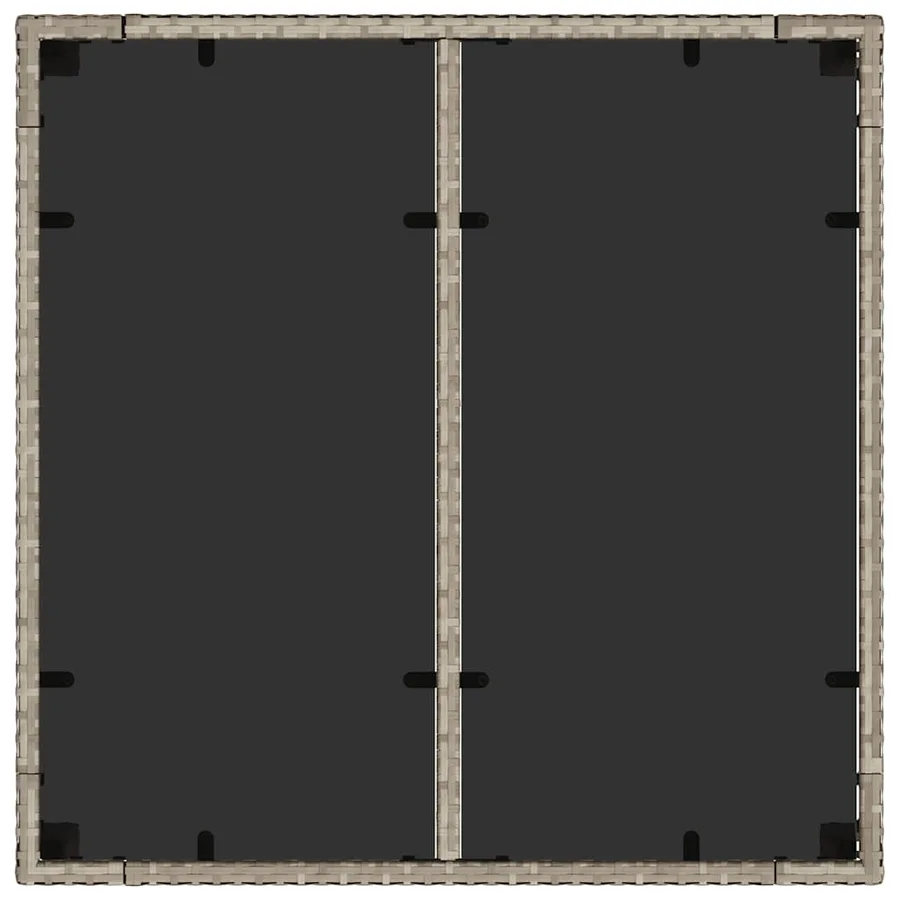 Table de jardin avec dessus en verre gris clair résine tressée - 8