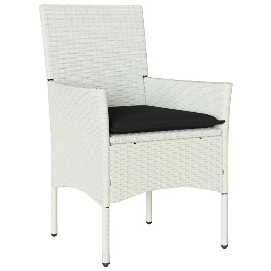 Chaises de jardin avec coussins lot de 2 blanc résine tressée - 4