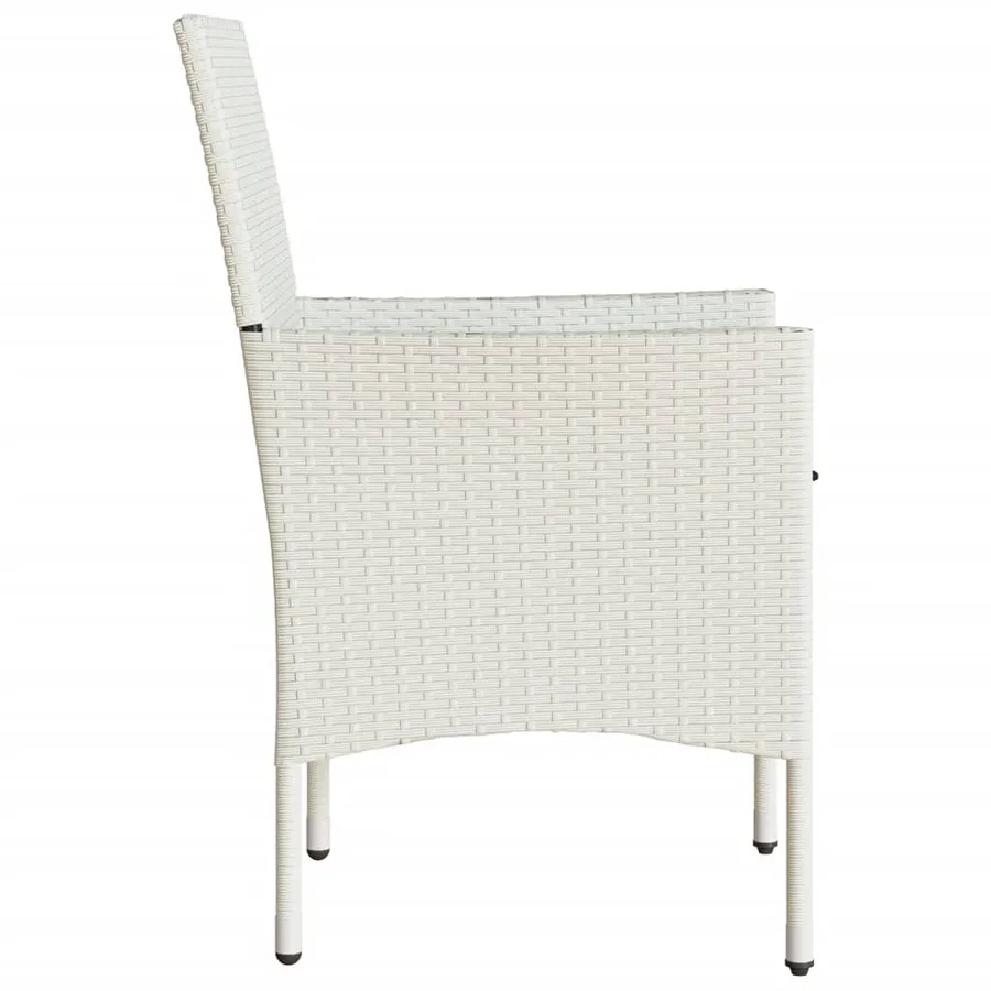 Chaises de jardin avec coussins lot de 2 blanc résine tressée - 6