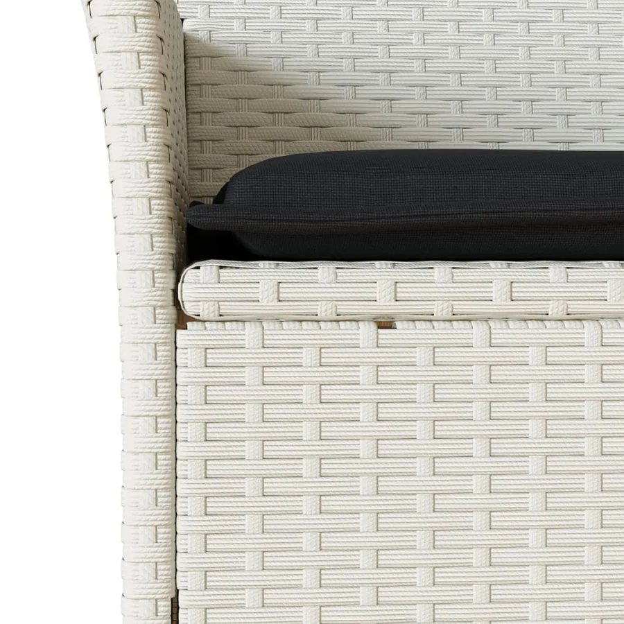Chaises de jardin avec coussins lot de 2 blanc résine tressée - 8