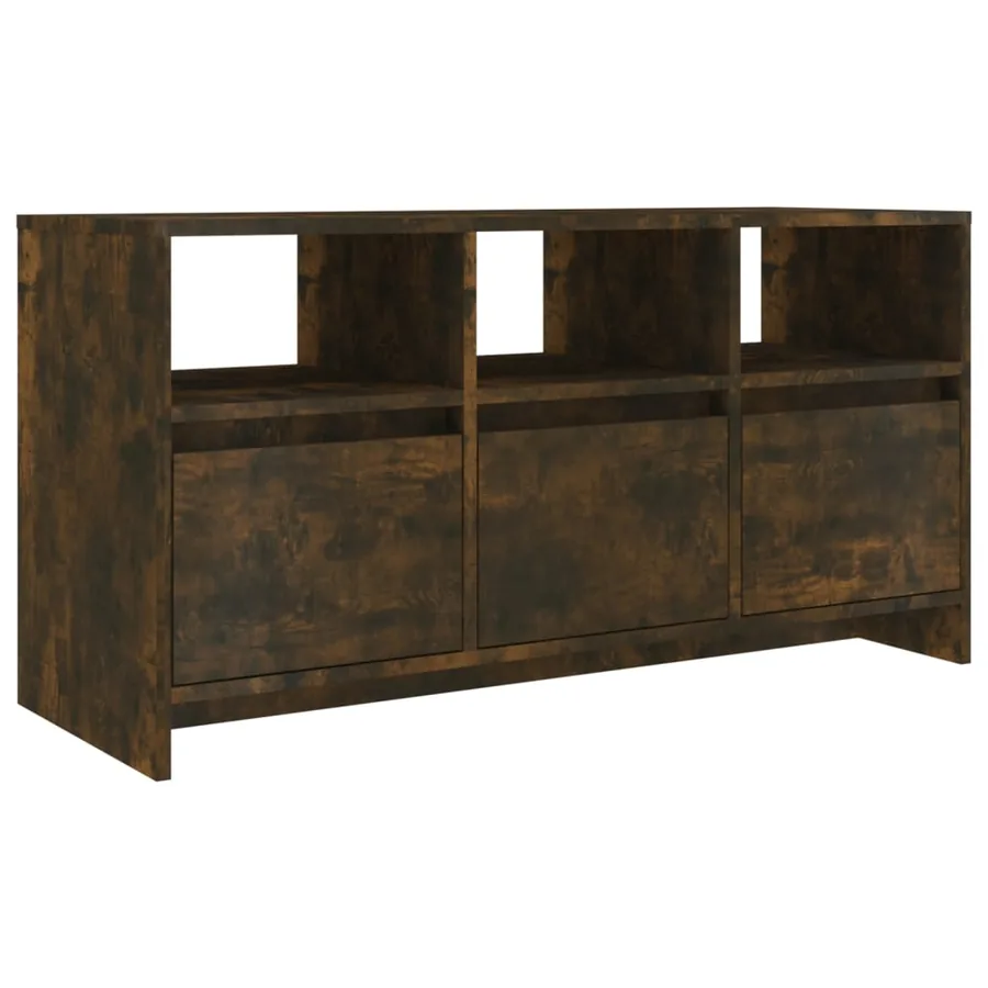 Meuble TV Chêne fumé 102x37,5x52,5 cm Bois d'ingénierie - 2