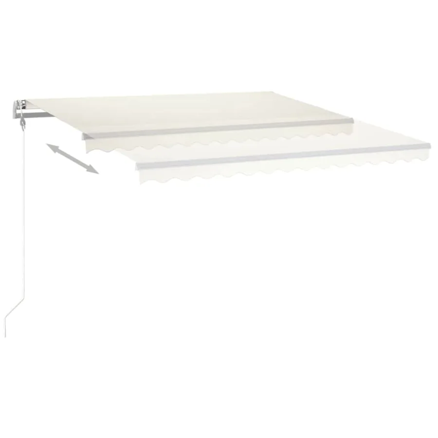 Auvent automatique avec capteur de vent et LED 400x300 cm Crème - 4