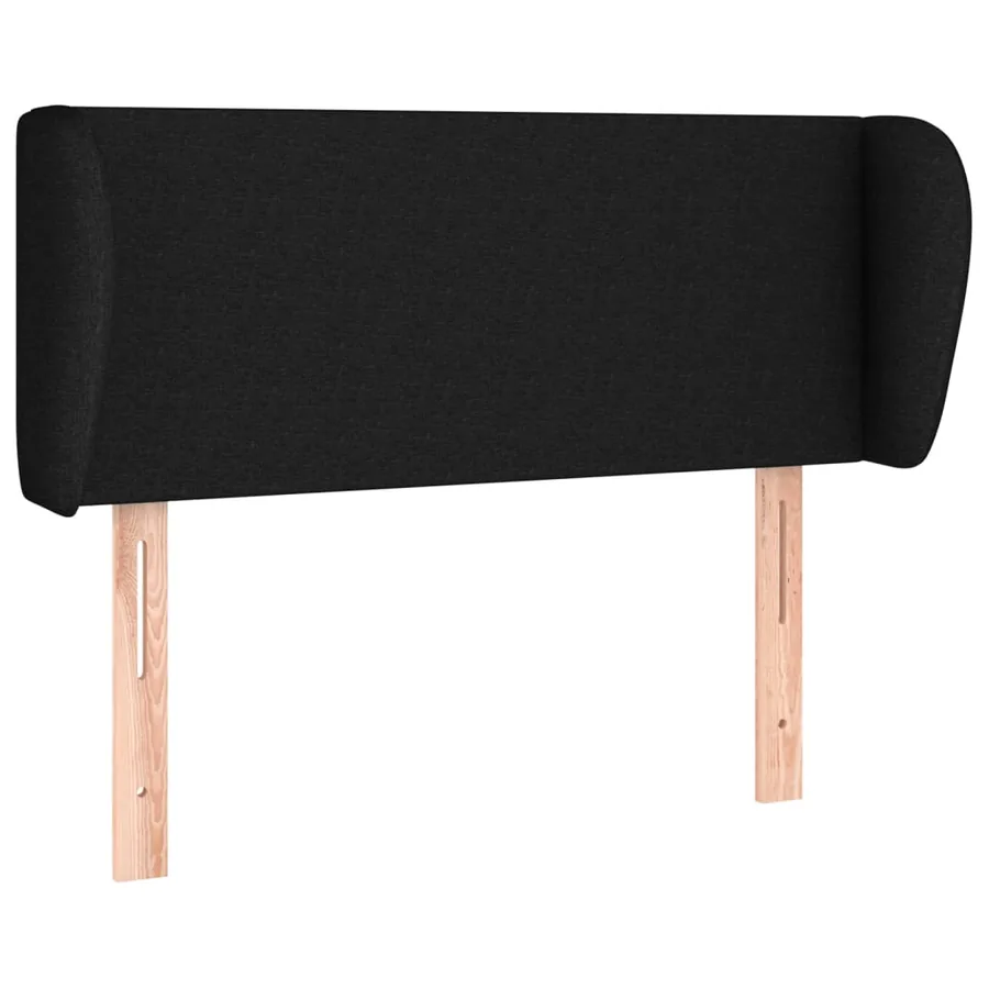 Tête de lit avec oreilles Noir 83x23x78/88 cm Tissu - 2