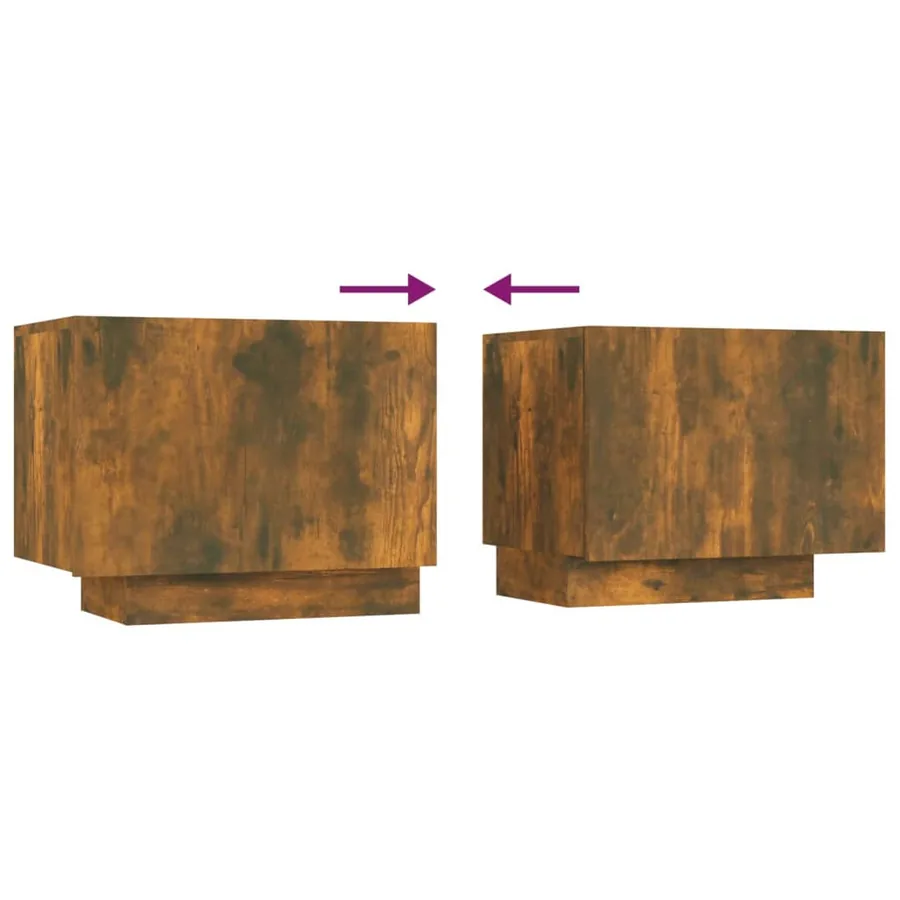 Ensemble de meubles TV avec lumières LED 2 pcs Chêne fumé - 12