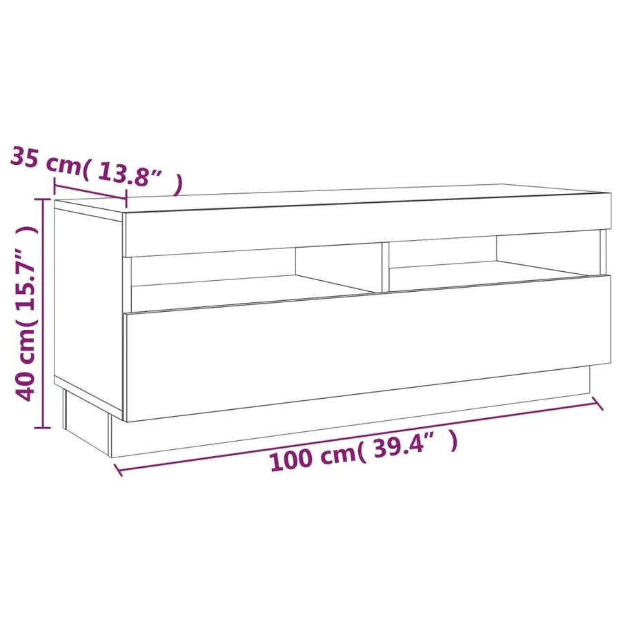 Ensemble de meubles TV avec lumières LED 2 pcs Chêne fumé - 18