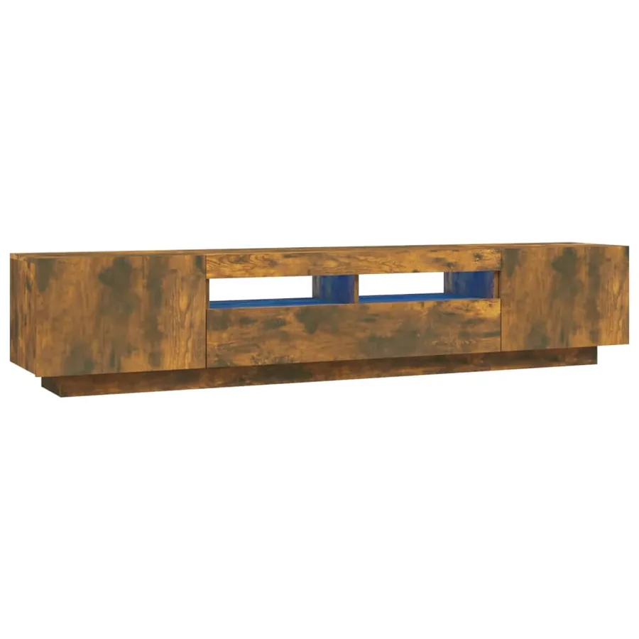 Ensemble de meubles TV avec lumières LED 2 pcs Chêne fumé - 2