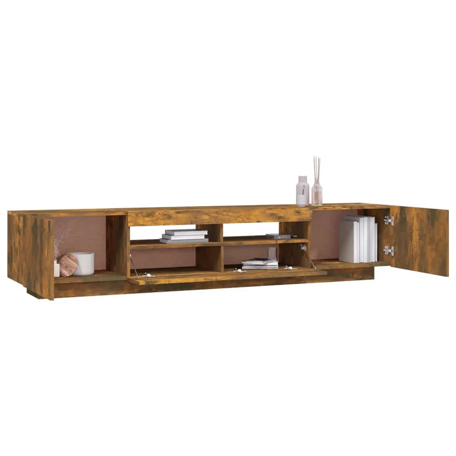 Ensemble de meubles TV avec lumières LED 2 pcs Chêne fumé - 7