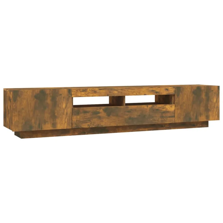 Ensemble de meubles TV avec lumières LED 2 pcs Chêne fumé - 8