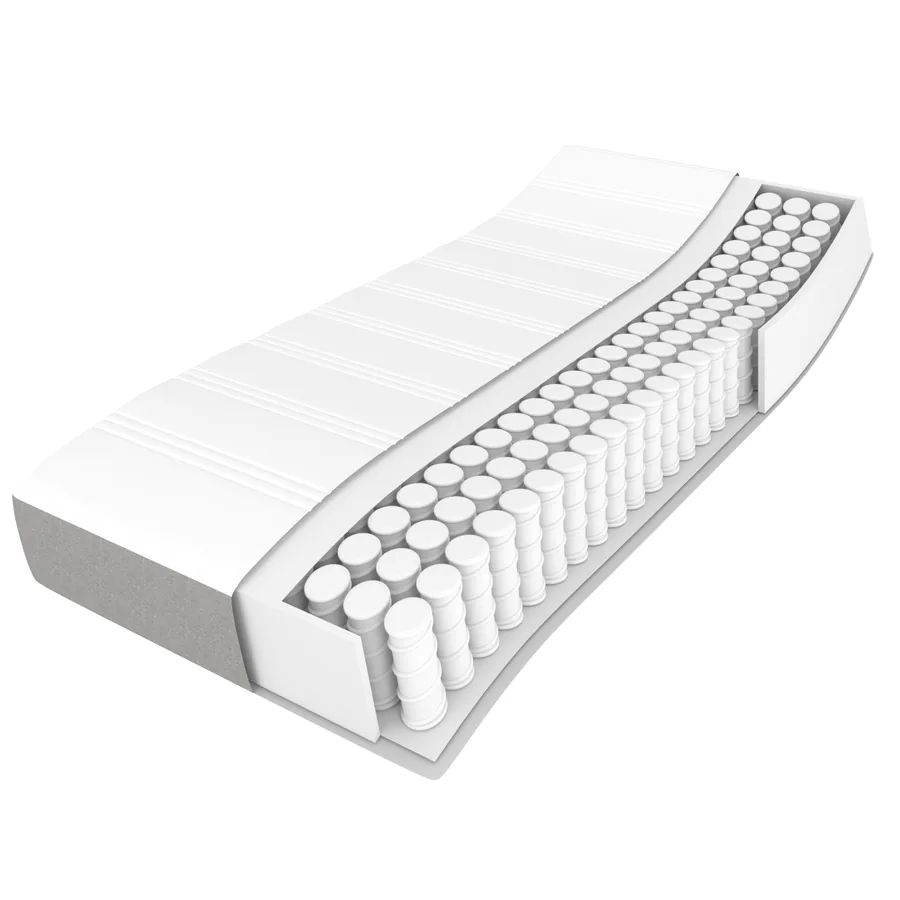 Sommier à lattes de lit avec matelas Gris clair 140x200cm Tissu - 11