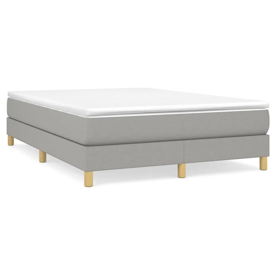 Sommier à lattes de lit avec matelas Gris clair 140x200cm Tissu - 2