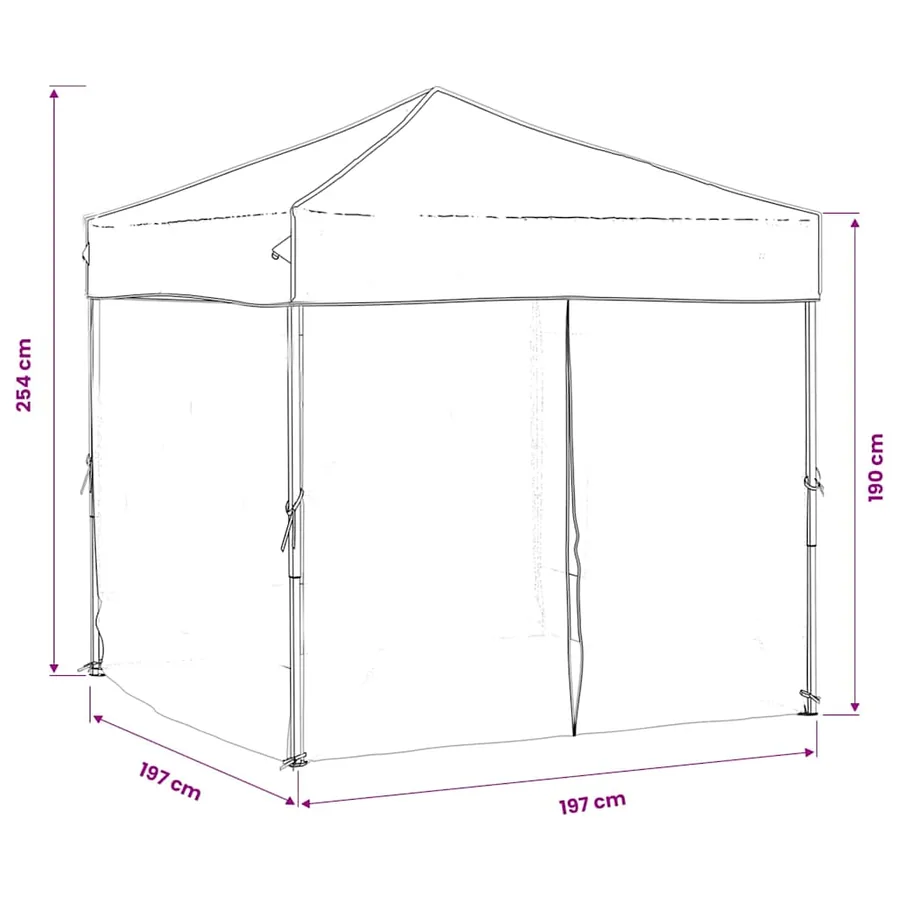 Tente de réception pliable avec parois Anthracite 2x2 m - 9