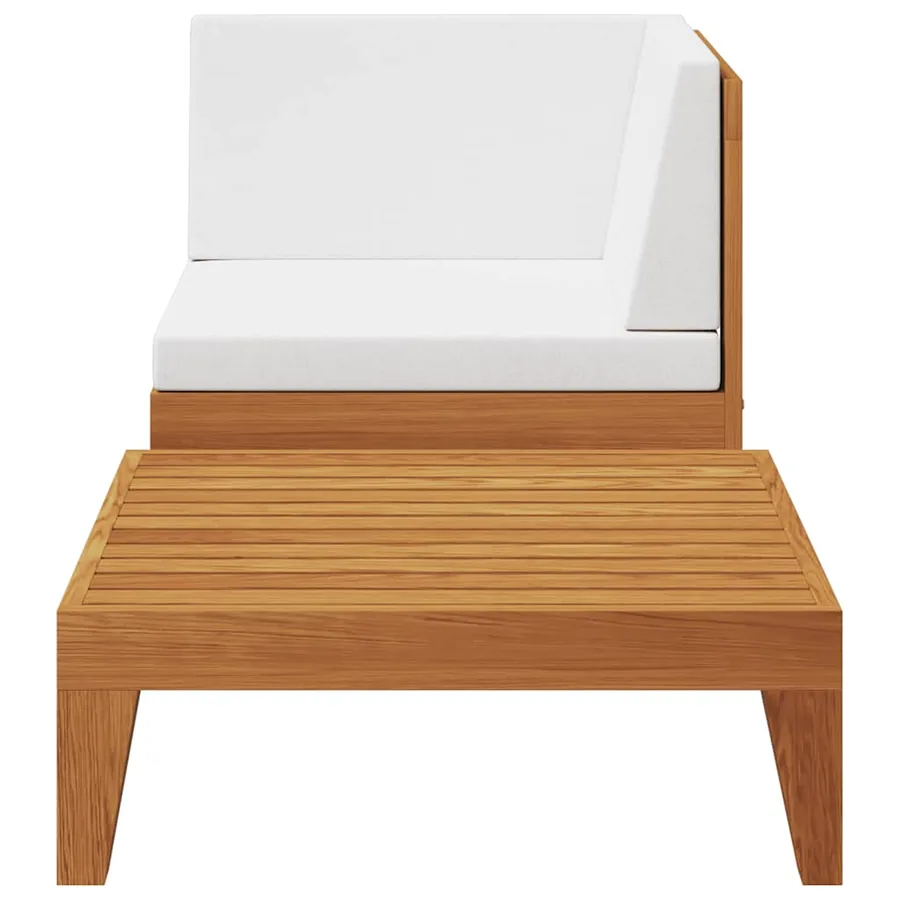 Salon de jardin 2 pcs avec coussins Bois d'acacia solide - 3