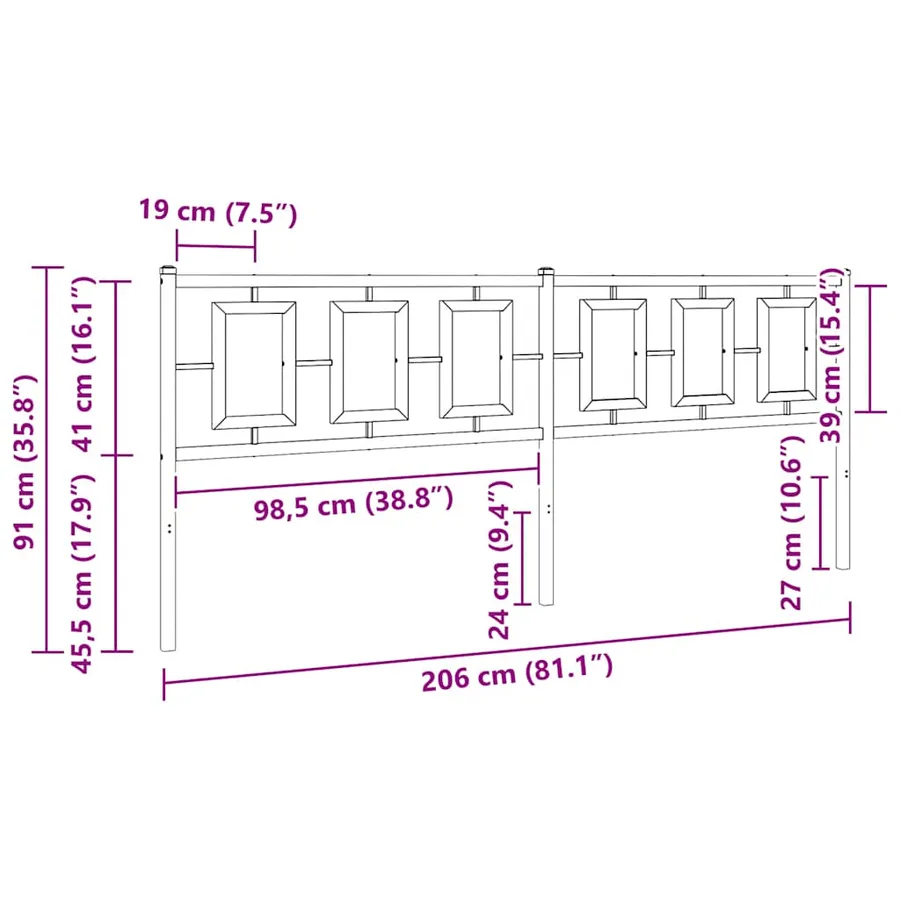 Tête de lit de remplacement métal blanc 200 cm - 7