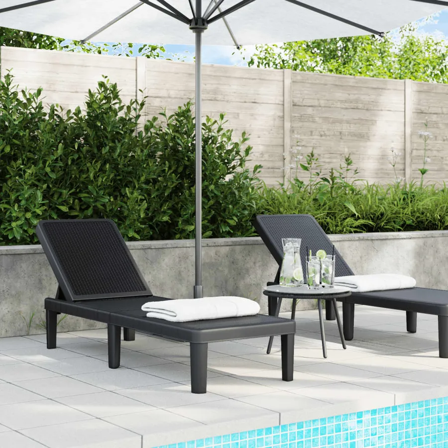 Chaise longue réglable en hauteur à 4 positions polypropylène - 3