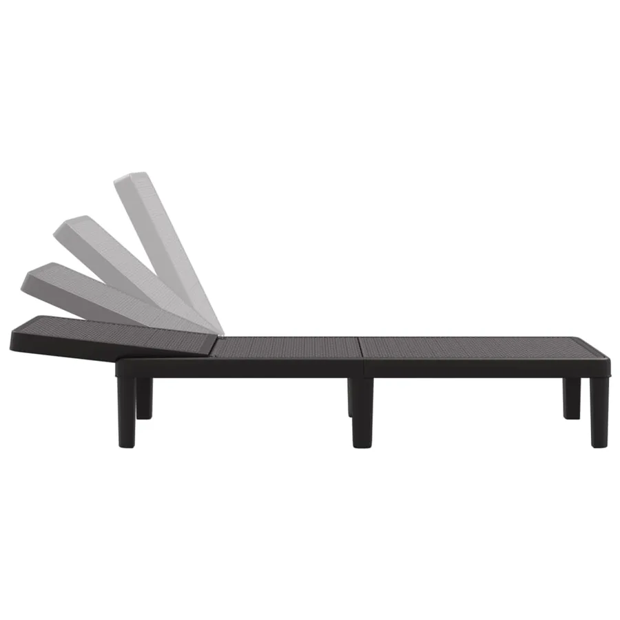 Chaise longue réglable en hauteur à 4 positions polypropylène - 7