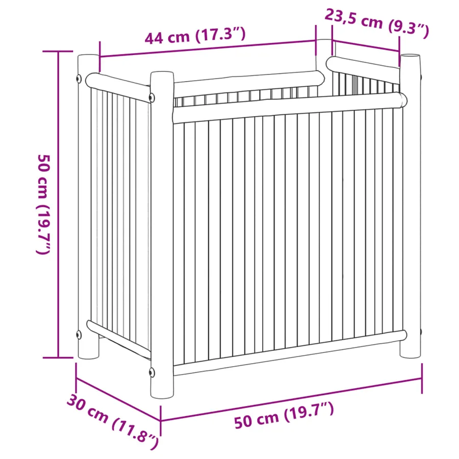 Jardinière 50x30x50 cm bambou - 8