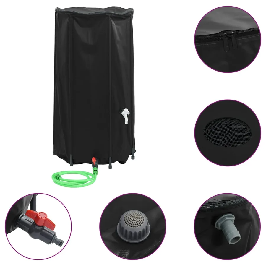 Réservoir d'eau avec robinet pliable 100 L PVC - 2