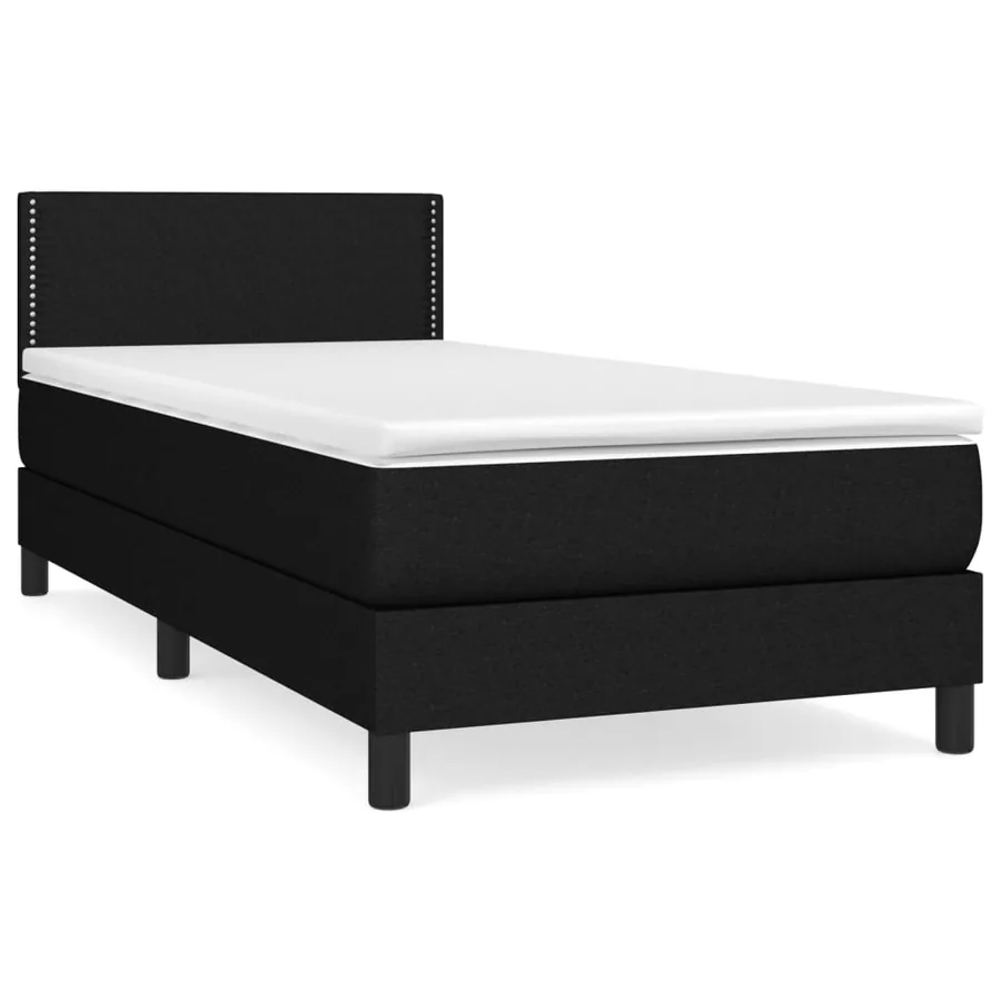 Sommier à lattes de lit et matelas Noir 80x200 cm Tissu - 2