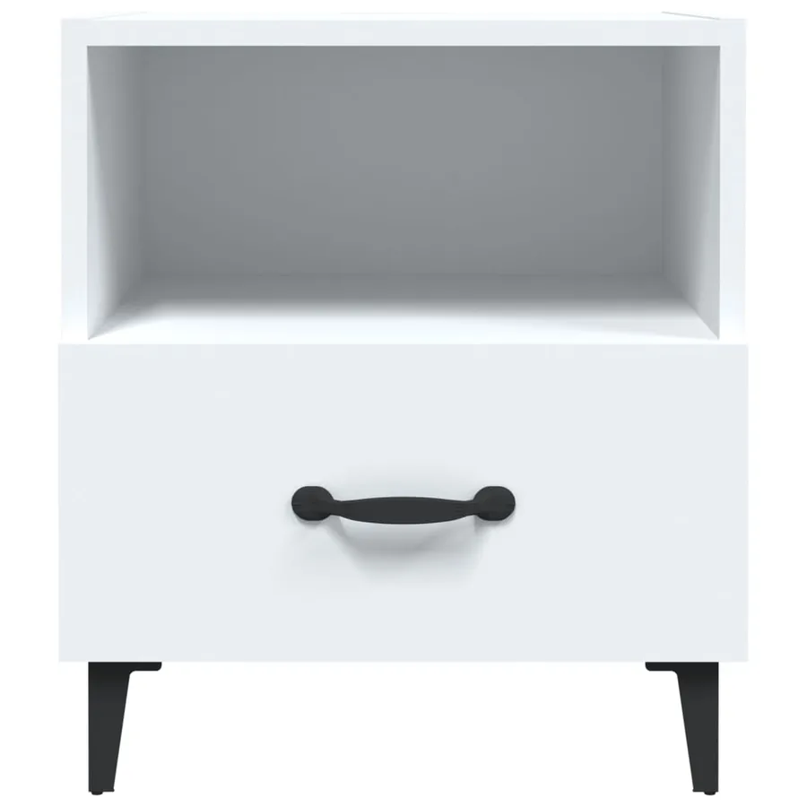Tables de chevet 2 pcs Blanc Bois d'ingénierie - 4