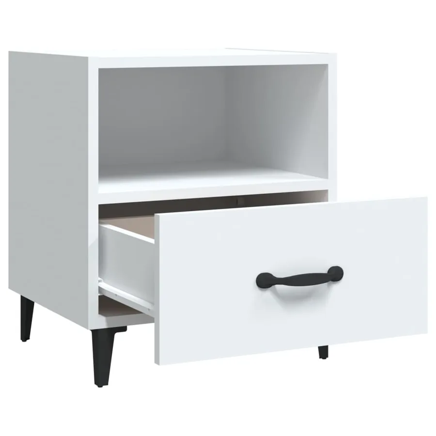Tables de chevet 2 pcs Blanc Bois d'ingénierie - 6