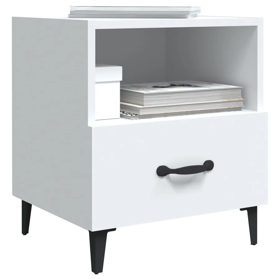 Tables de chevet 2 pcs Blanc Bois d'ingénierie - 7