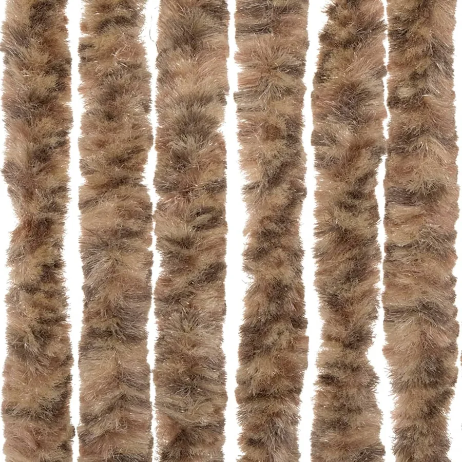 Rideau anti-mouches beige et marron foncé 100x200 cm chenille - 6