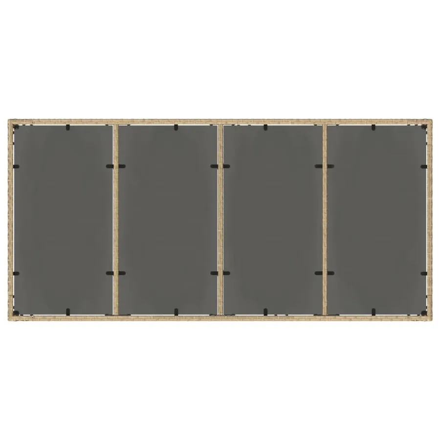 Table de jardin avec dessus en verre beige résine tressée - 7