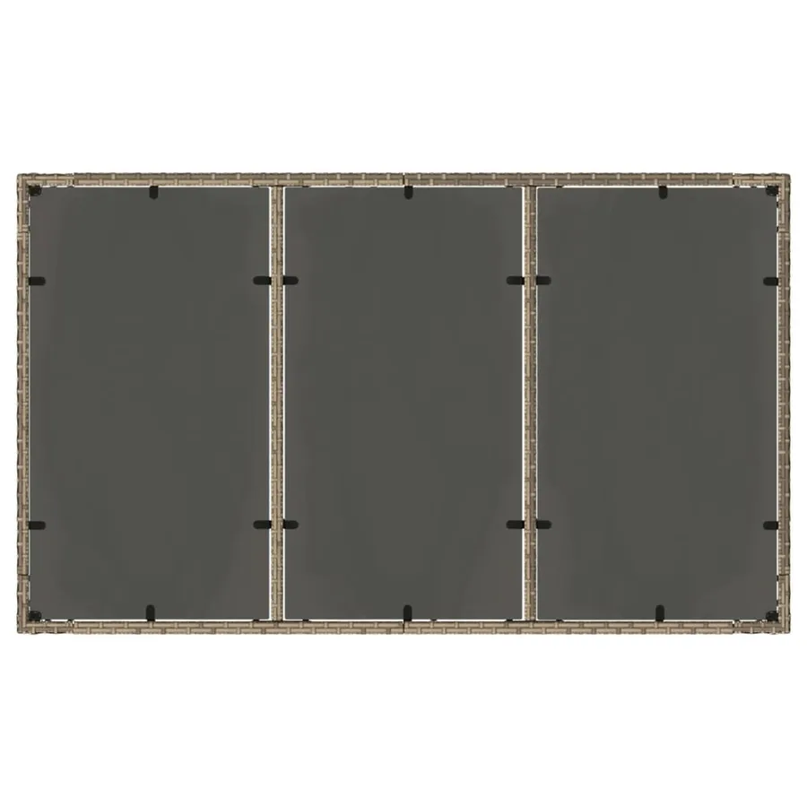 Table de jardin dessus en verre Gris 150x90x75cm Résine tressée - 7