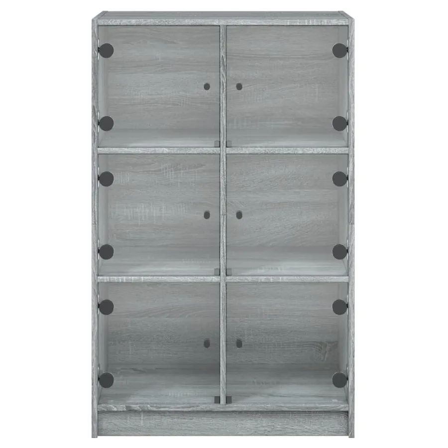 Buffet haut avec portes gris sonoma 68x37x109cm bois ingénierie - 7