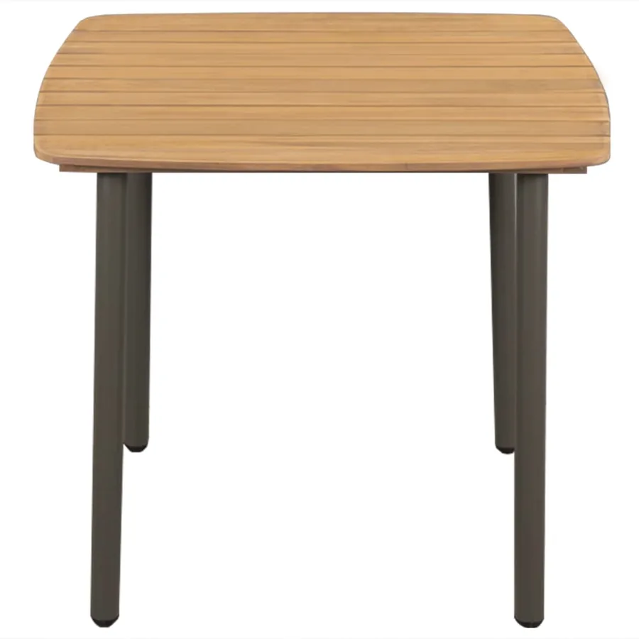 Table de jardin 80 x 80 x 72 cm Bois d'acacia solide et acier - 2