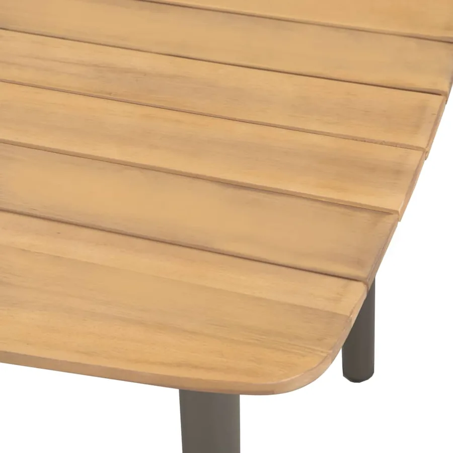 Table de jardin 80 x 80 x 72 cm Bois d'acacia solide et acier - 3