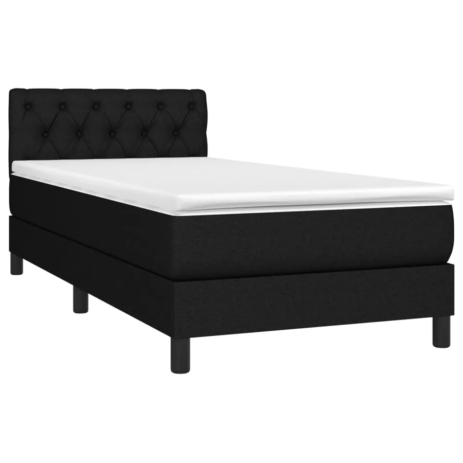 Sommier à lattes de lit avec matelas et LED Noir 80x200cm Tissu - 3