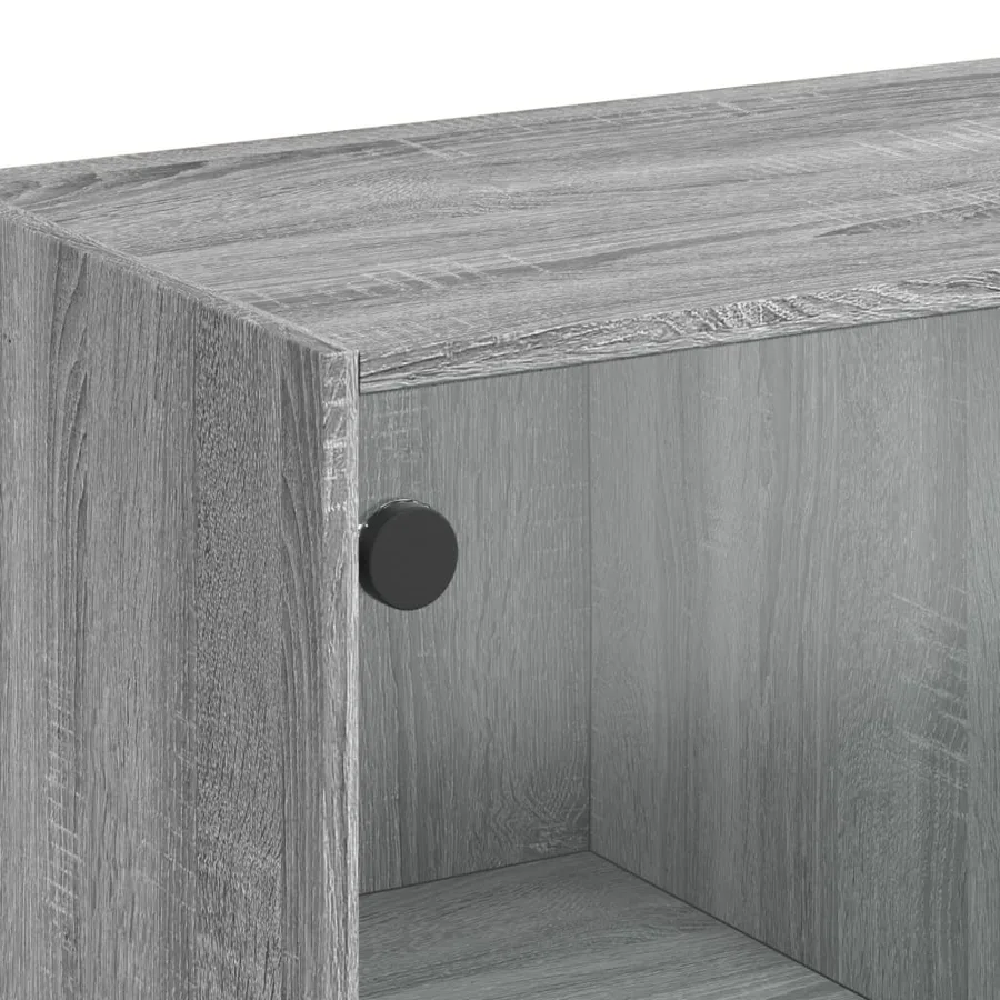 Buffet haut avec portes gris sonoma 68x37x142cm bois ingénierie - 10