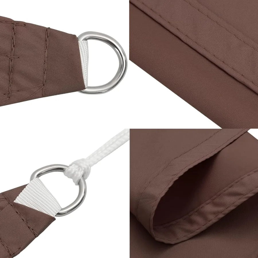Voile de parasol tissu oxford triangulaire 4x4x5,8 m marron - 6