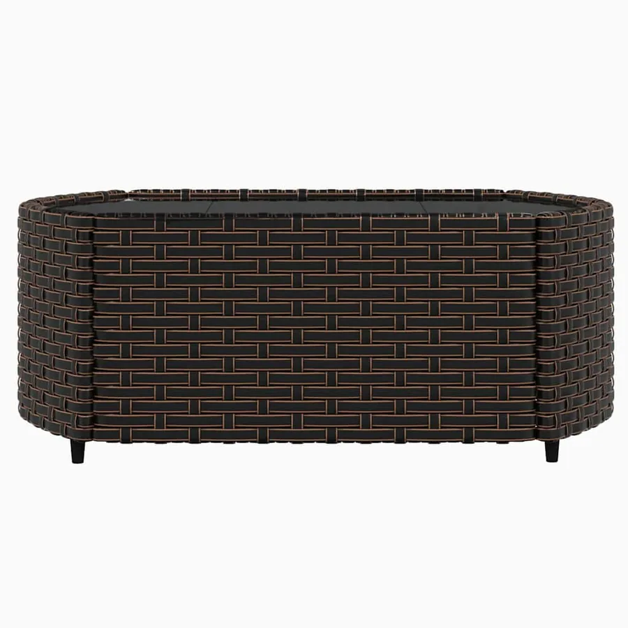 Salon de jardin 3 pcs avec coussins marron résine tressée - 6