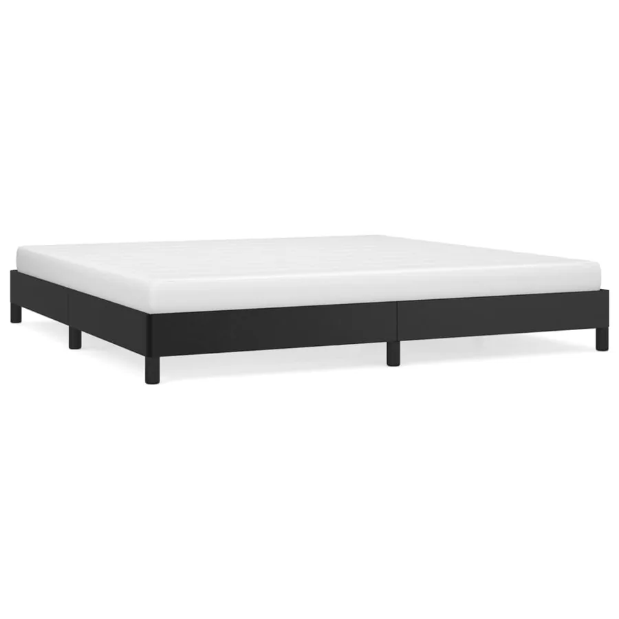 Cadre de lit sans matelas noir 200x200 cm similicuir - 2