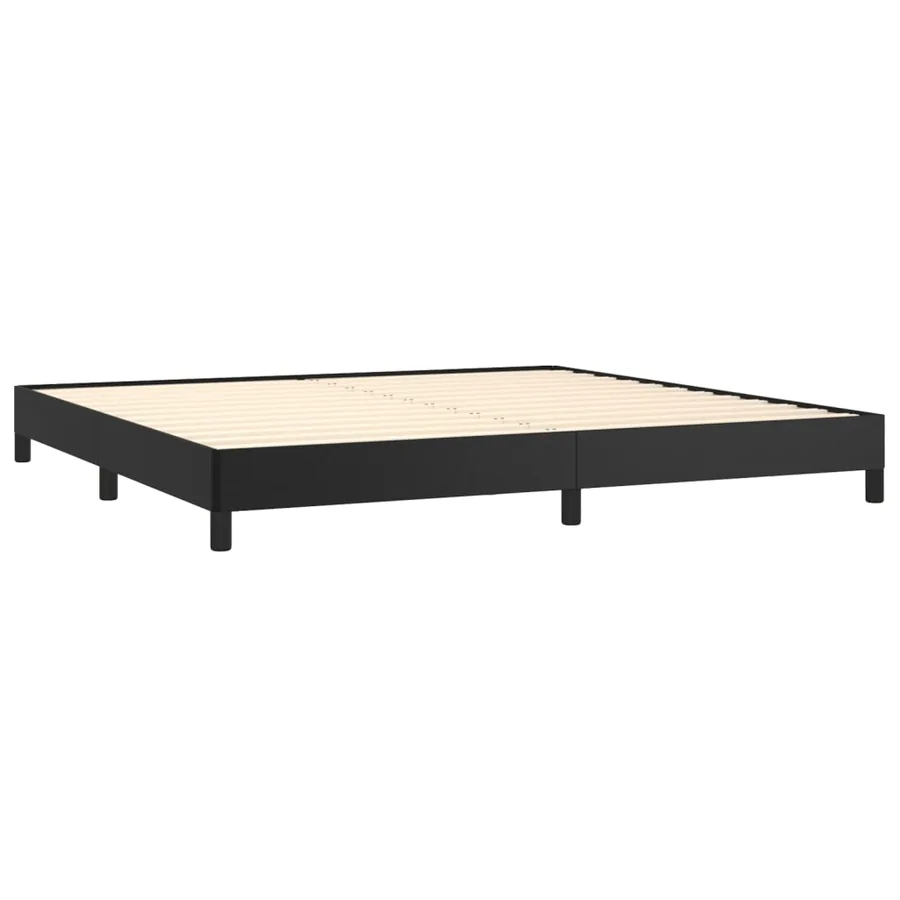 Cadre de lit sans matelas noir 200x200 cm similicuir - 4