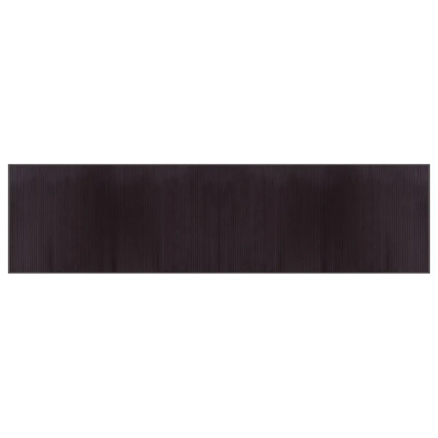 Tapis rectangulaire marron foncé 100x400 cm bambou - 2
