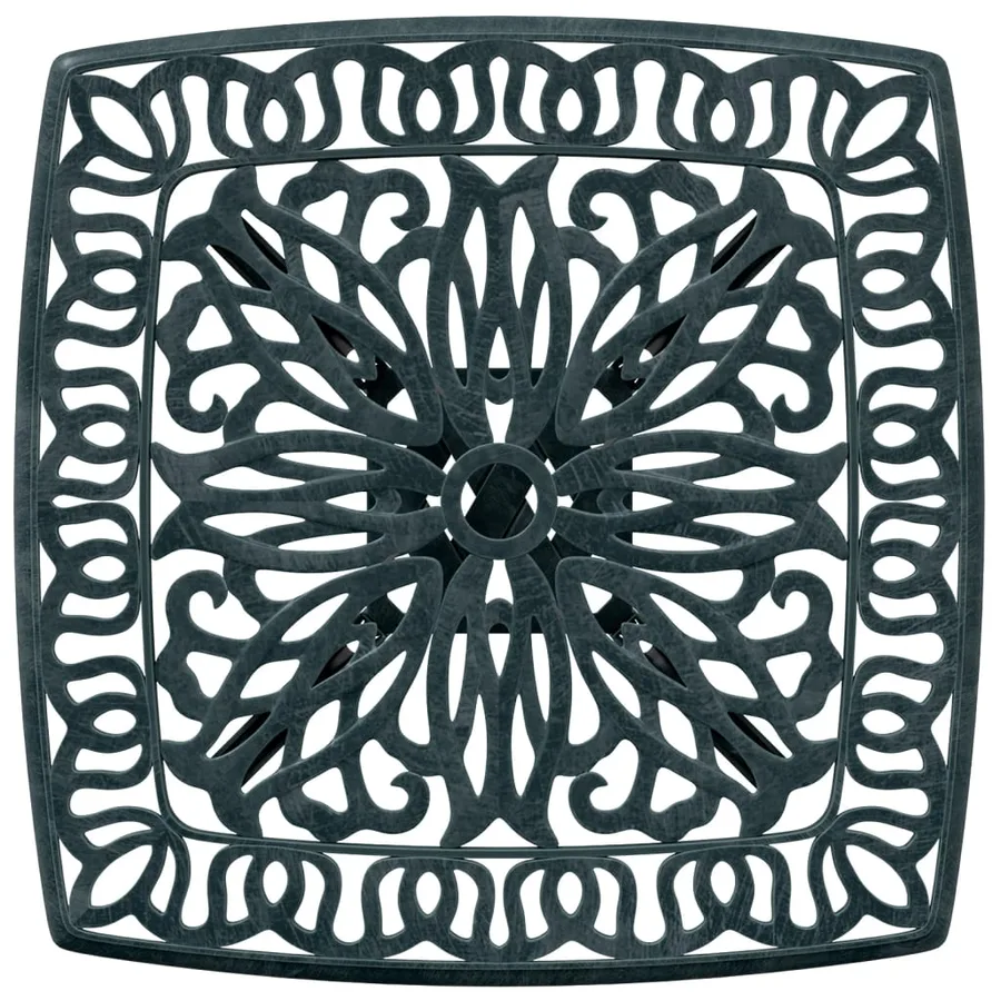 Table de jardin vert 53x53x53 cm aluminium coulé - 8