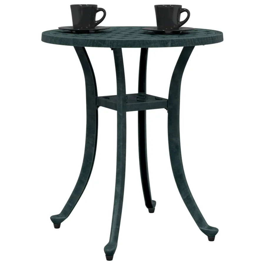 Table de jardin vert Ø48x53 cm aluminium coulé - 4