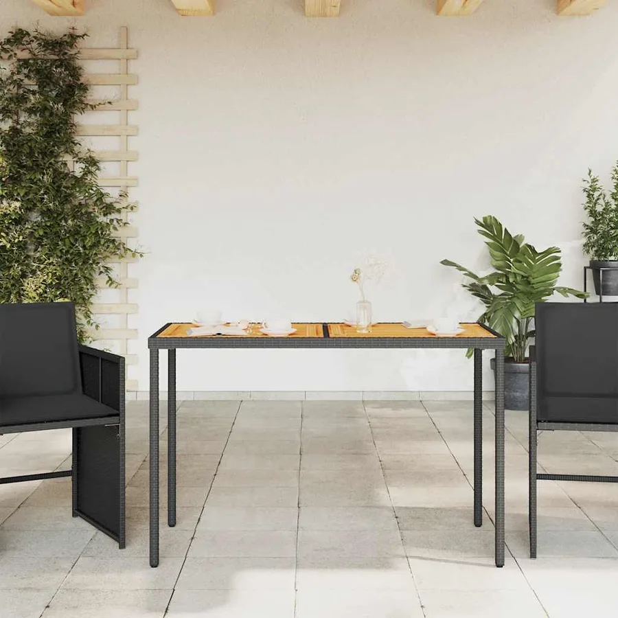 Table de jardin avec dessus en bois d'acacia noir 115x54x74 cm - 3