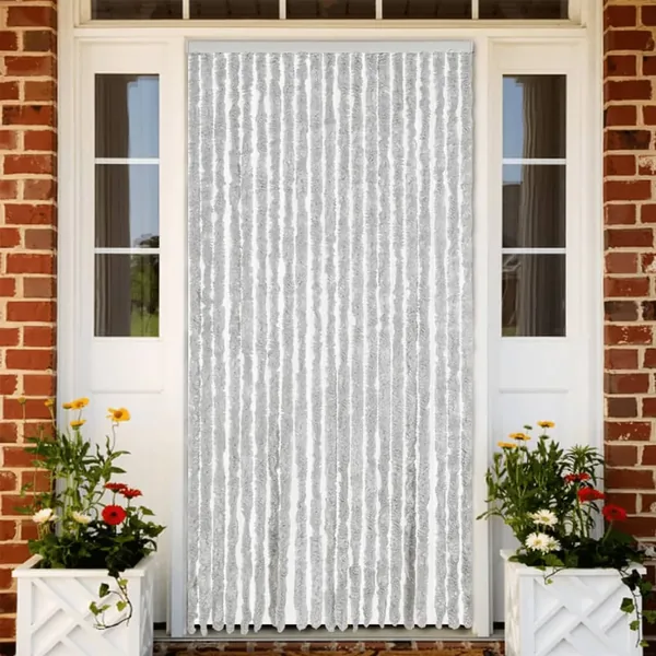 Rideau anti-mouches gris 90x200 cm chenille