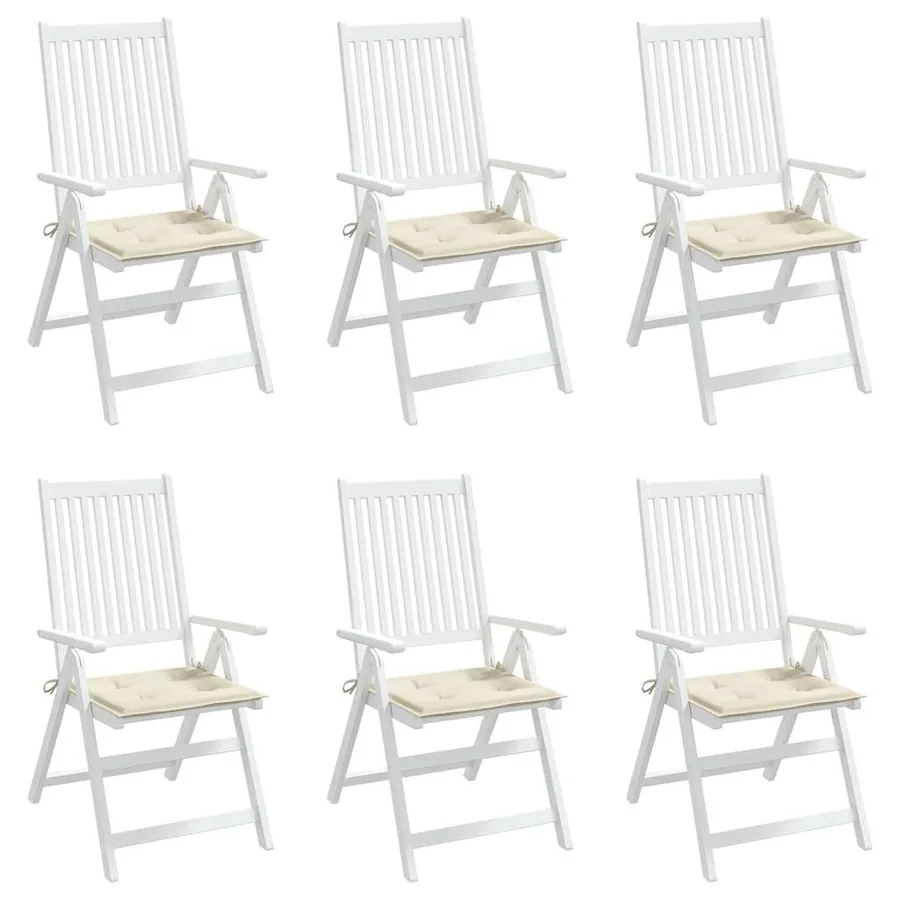 Coussins de chaise jardin lot de 6 crème 50x50x2cm tissu oxford - 4