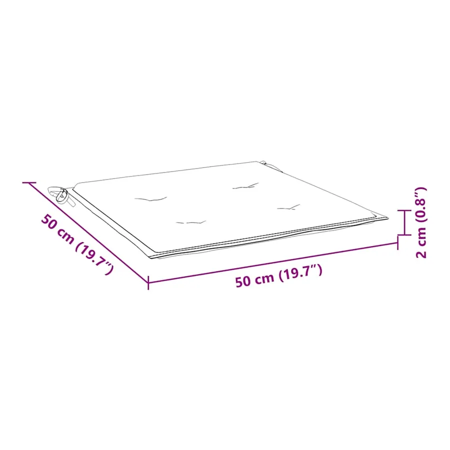 Coussins de chaise jardin lot de 6 crème 50x50x2cm tissu oxford - 9