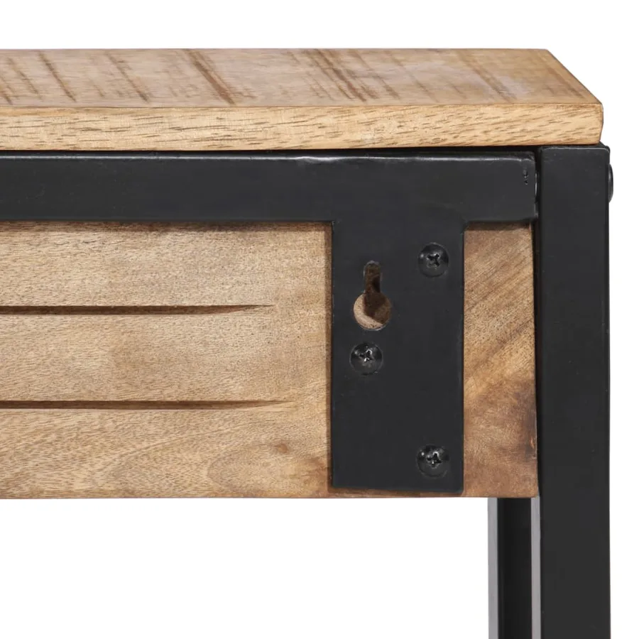 Porte-manteau 87x10x27 cm bois de manguier massif brut - 7
