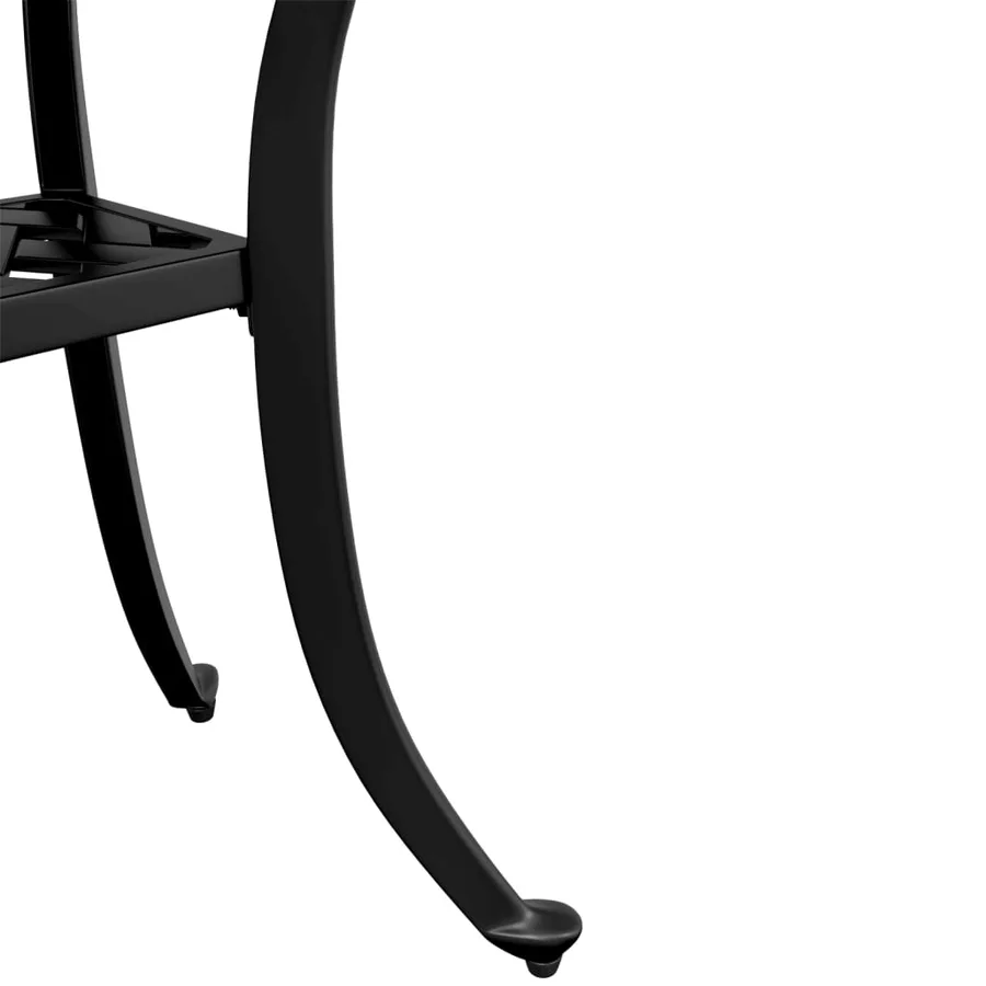 Table de jardin noir Ø48x53 cm aluminium coulé - 10