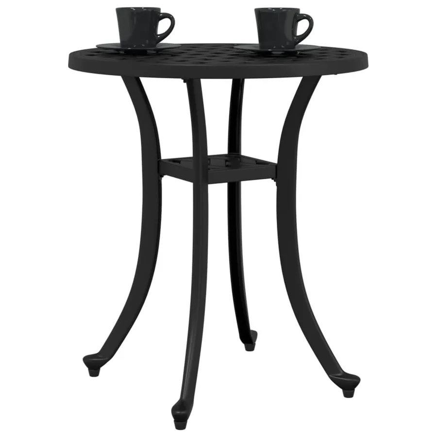 Table de jardin noir Ø48x53 cm aluminium coulé - 4