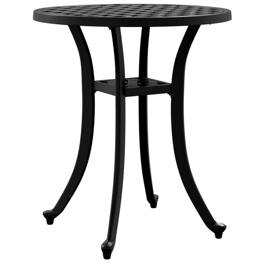 Table de jardin noir Ø48x53 cm aluminium coulé - 5