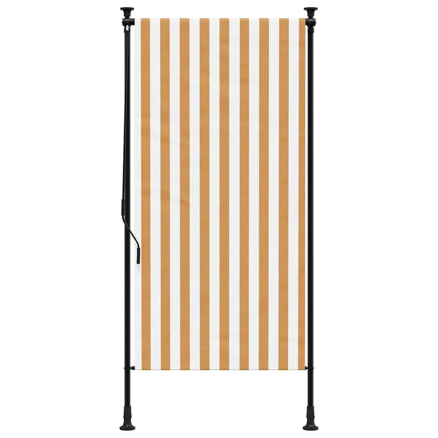 Store roulant d'extérieur orange et blanc 100x270cm tissu acier - 3
