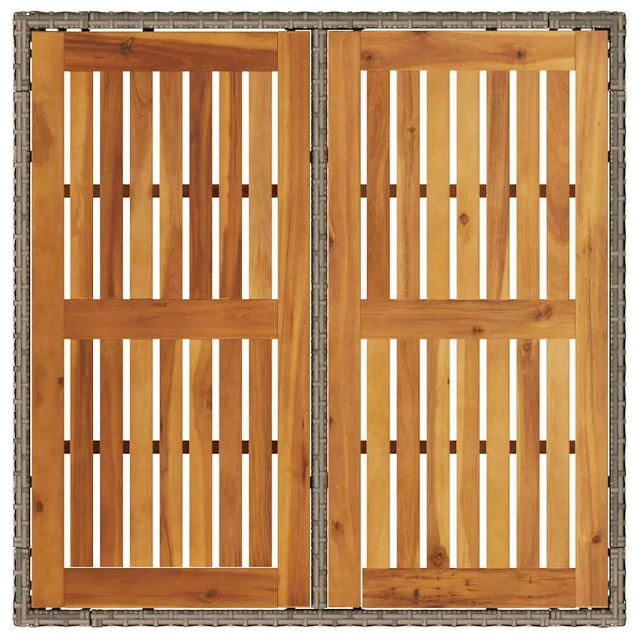 Table de jardin et dessus en bois d'acacia gris résine tressée - 7